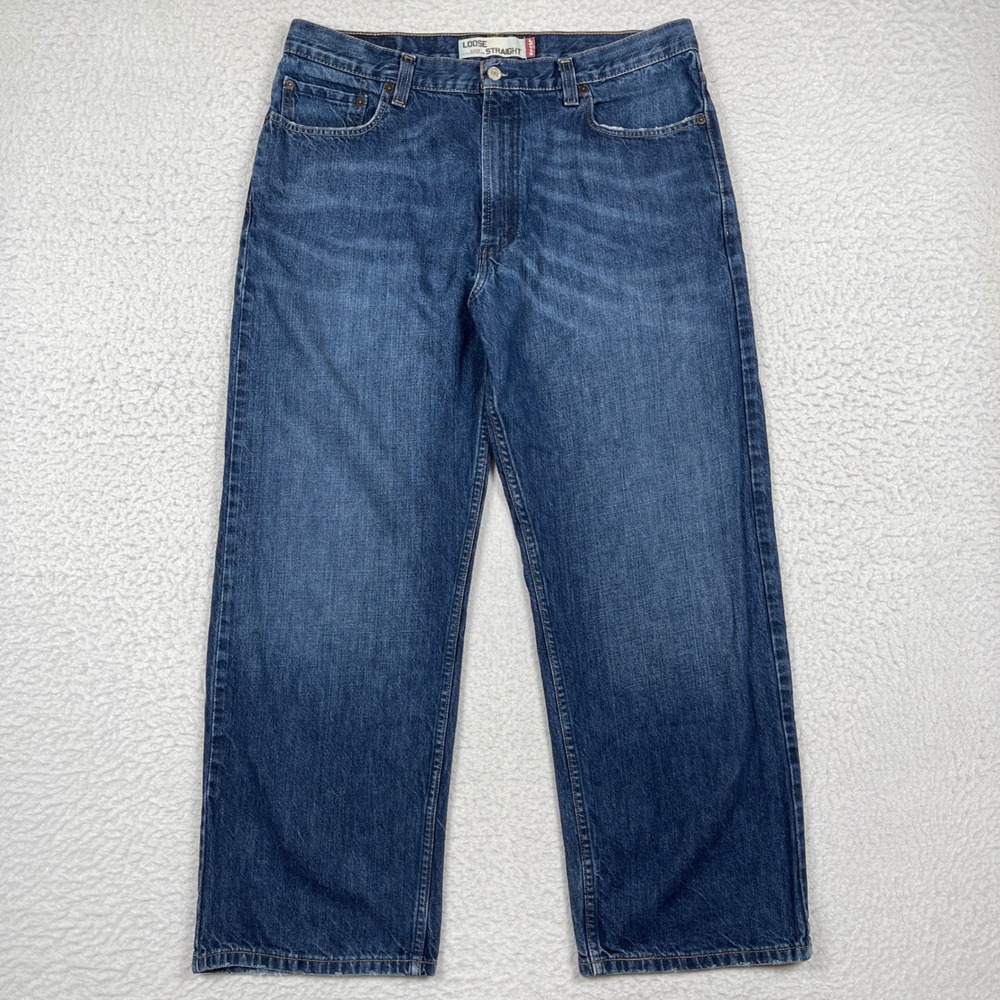 Levis 569 Jeans Mens 36x30 (Fit 36x28) Blue Loose Straight Baggy Skater Y2K